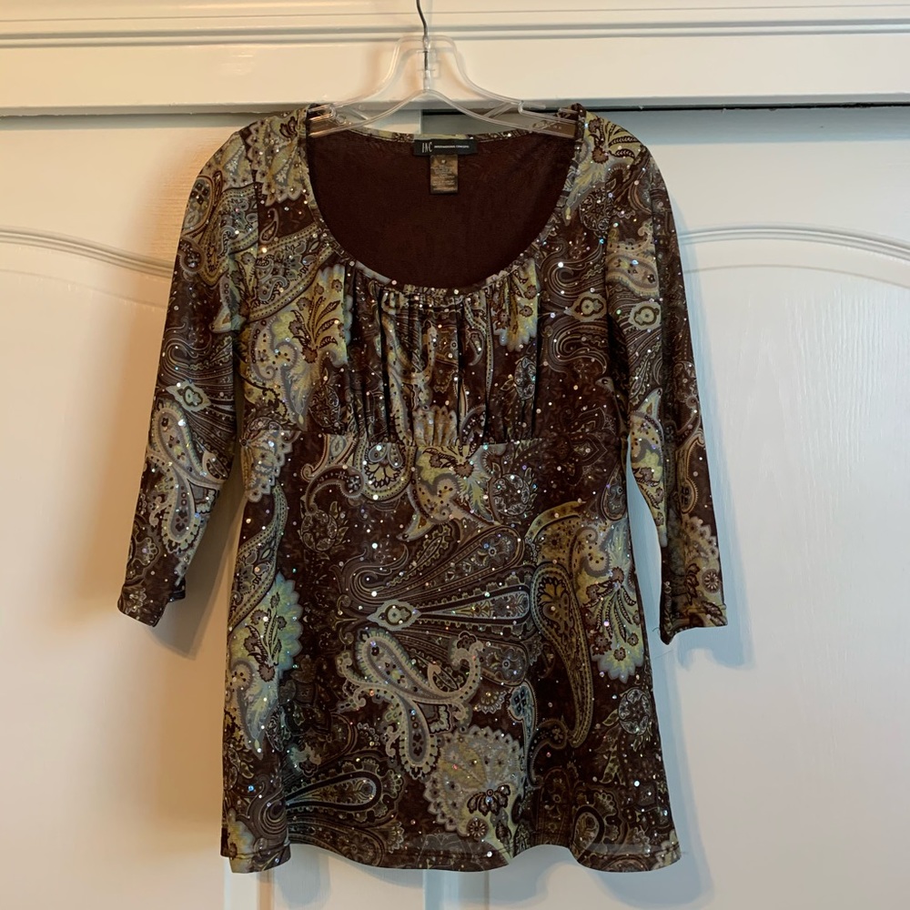 *DONATING 5/18* Vintage Sequin Paisley INC Blouse